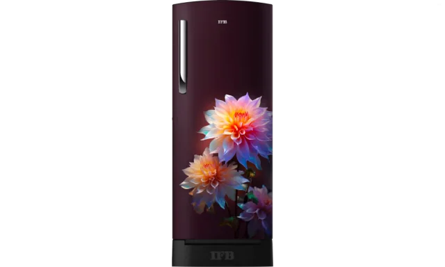 IFB 206 Litres 4 Star Direct Cool Refrigerator with Flower Pattern and Inverter Compressor (IFBDC-2324IRND, Divine Bliss Red with Black Pedestal)
