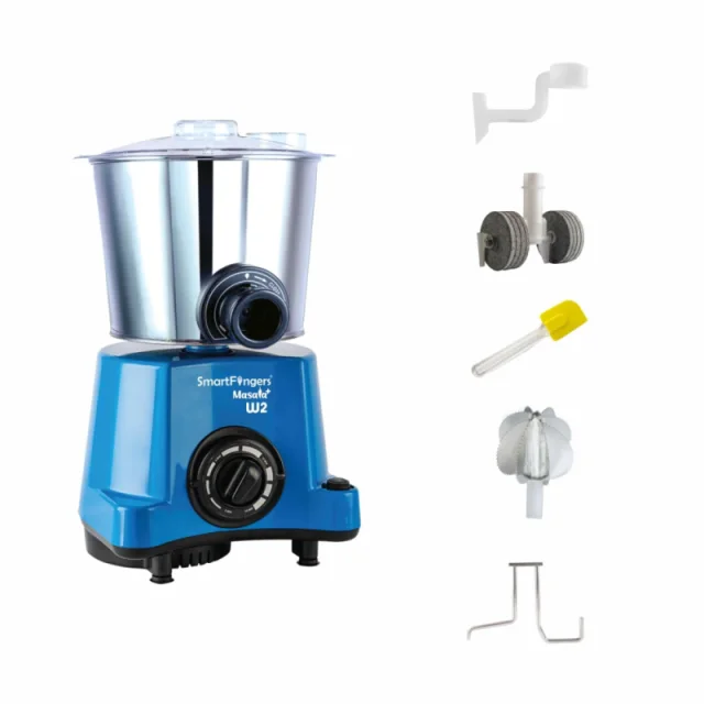 SmartFingers 2 L Masala Plus W2 110V Wet Grinder for USA, 150W Motor, Wet Masala & Batter Dispenser