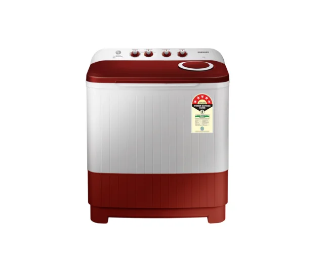 Samsung 7.0 kg Semi Automatic Washing Machine with Double Storm Pulsator, Light Gray with Wine Lid (WT70C3000RR)