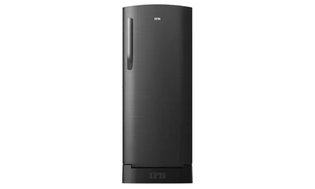 IFB 197 Litres 5 Star Direct Cool Refrigerator with Steel Finish and Inverter Compressor (IFBDC-2235IKSD, Metal Black with Black Pedestal)