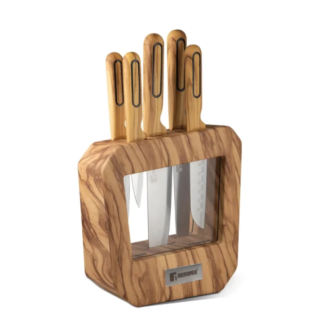 Bergner Olive Garden Olive Garden 6PC Knife Set 6 Pcs Stainless Steel, Wooden-Tone Handle BG-39213-MM