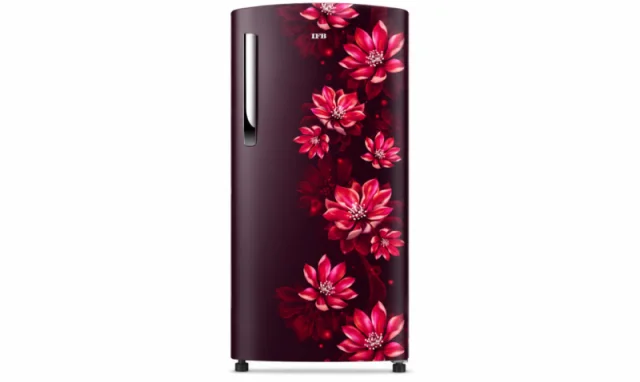 IFB Metal-Cool 187 L 2 Star Direct Cool Refrigerator, Flower Pattern, WILD FLOWER RED, Fixed Speed Compressor 2026