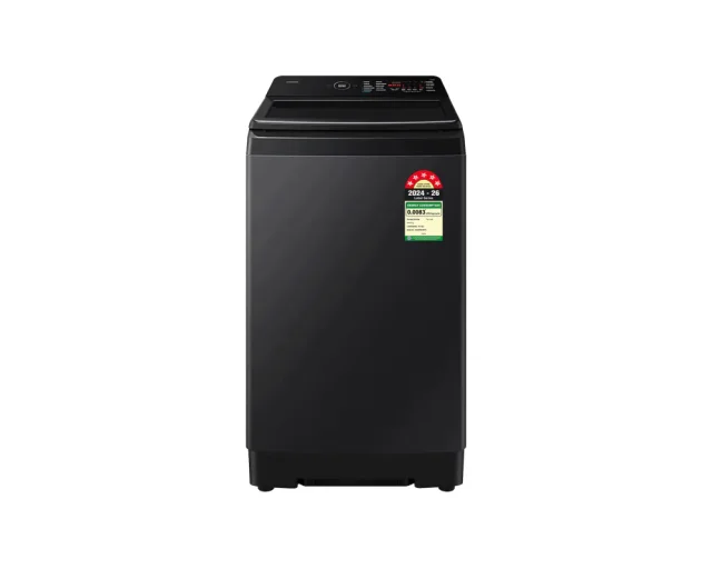 Samsung 8.0 kg Top Load Washing Machine with AI Wash & Super Speed, Black Caviar (WA80F08S2B)