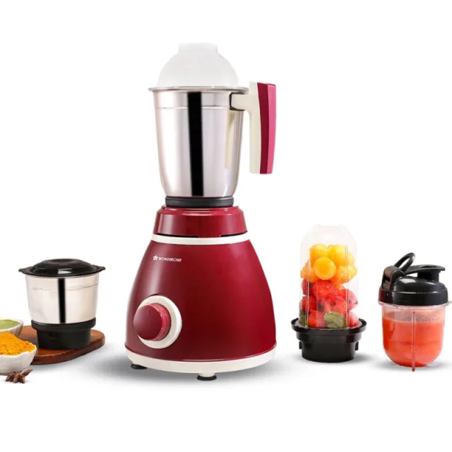 Wonderchef Acura Plus 500W 4-Jar Mixer Grinder with 1.5 L Dry Grinding Jar, Sipper Jar, 3-Speed & Pulse Function