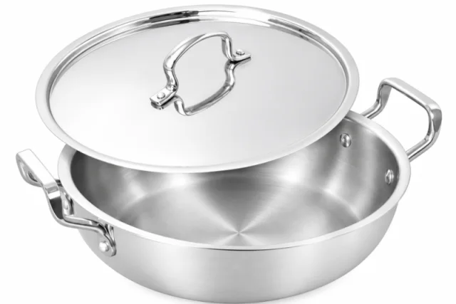 The Indus Valley 26cm Kadai Tri-Ply Stainless Steel KC-TP-KA-001
