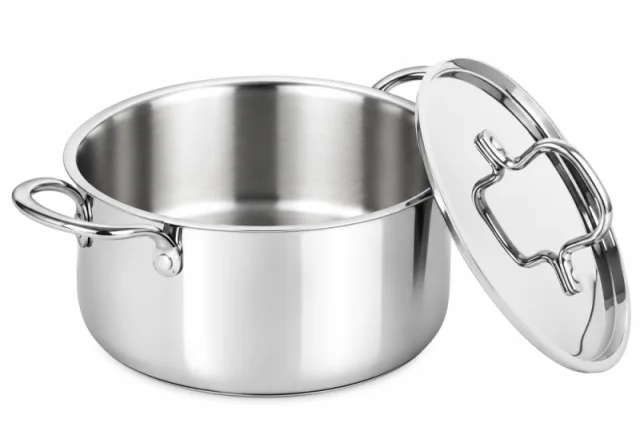 The Indus Valley 18cm Saucepot Tri-Ply Stainless Steel, Lid KC-TP-ST-010