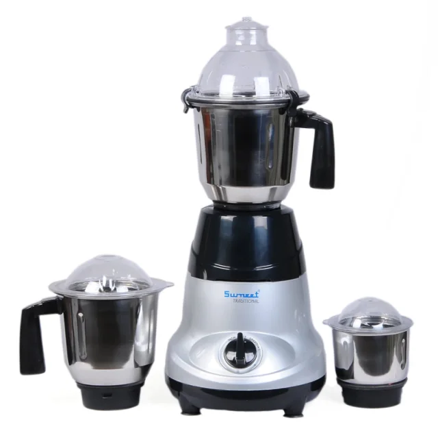 Sumeet Traditional Amica 750W Mixer Grinder with 3 Stainless Steel Jars, Copper Motor & 3-Speed Control
