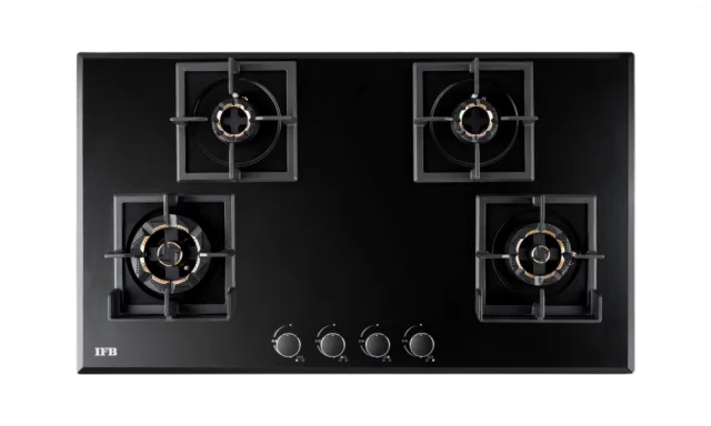 IFB 4 Burners Hybrid Hob with Bevelled Tempered Black Glass
