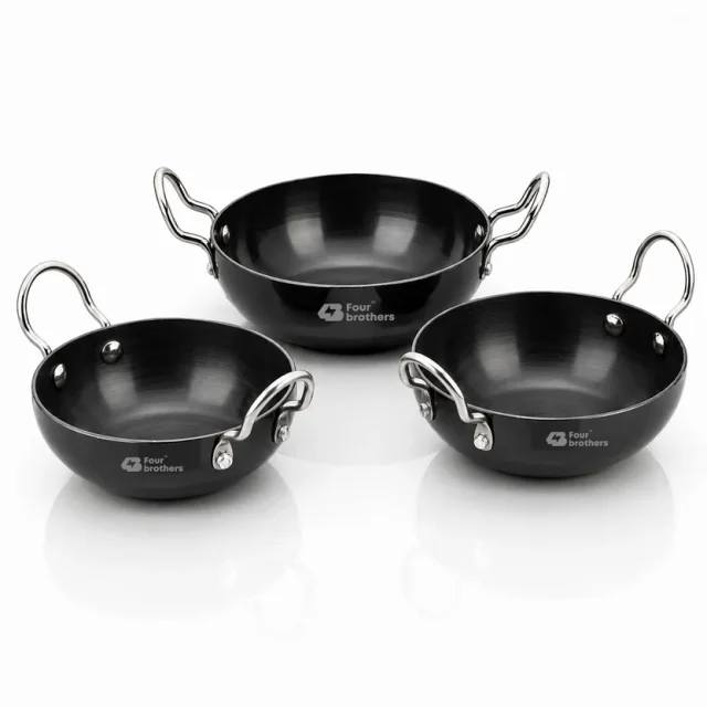Four Brothers 3PC Hard Anodised Kadai 12 cm 4BAK-B