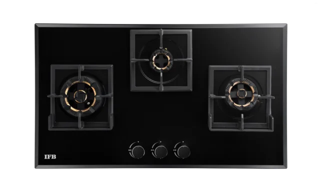 IFB 3 Burners Hybrid Hob with Bevelled Tempered Black Glass