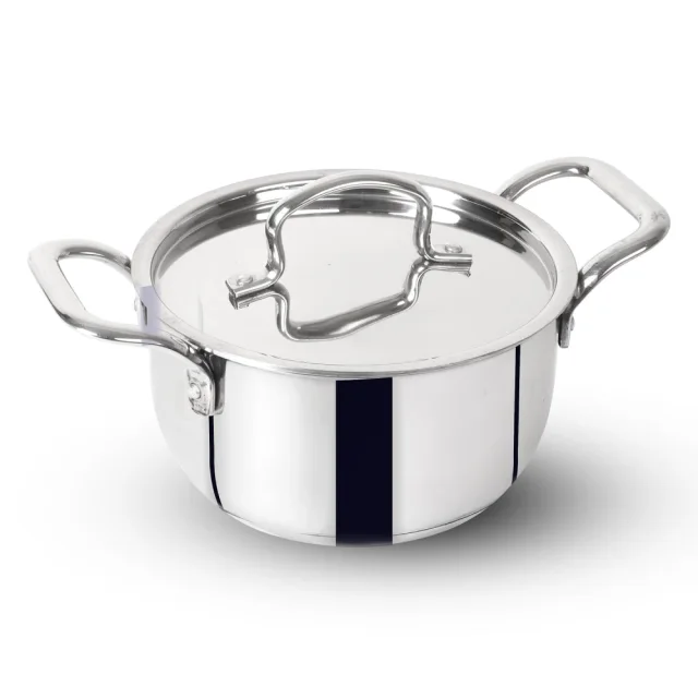 The Indus Valley 18cm Casserole Tri-Ply Stainless Steel, 5-Ply Bottom KC-CR-003