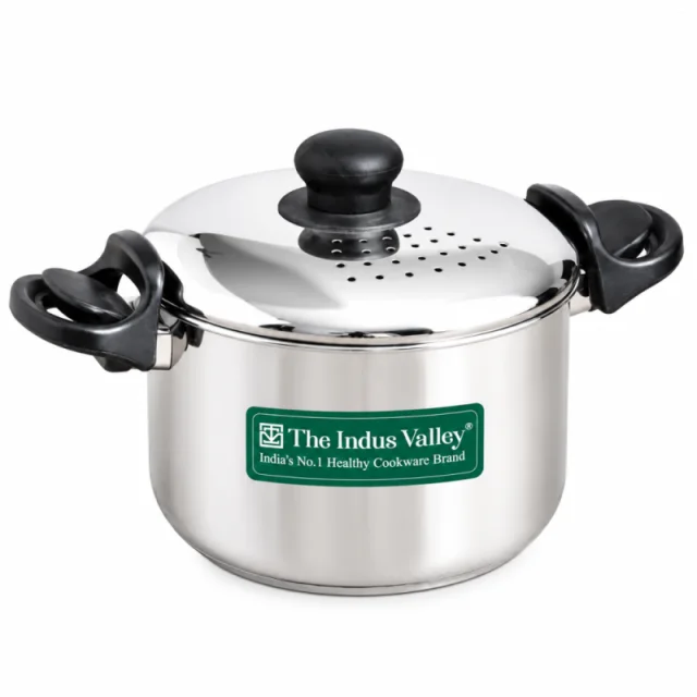 The Indus Valley 20cm Strainer Pot Stainless Steel KC-SS-ST-003