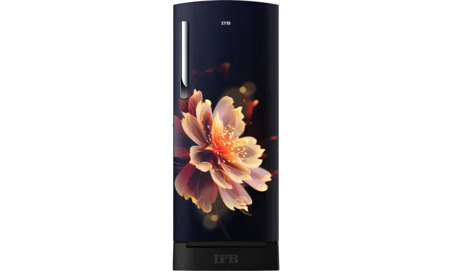 IFB Advance-Cool 197 L 3 Star Direct Cool Refrigerator, Flower Pattern, MYSTIC BLOSSOM BLUE + BLACK PED, Inverter Compressor