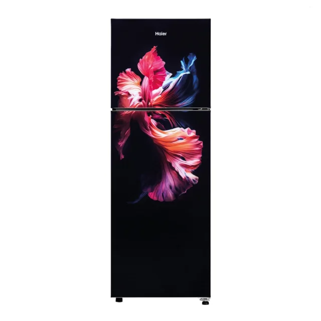 Haier 240 L 2 Star Frost Free Double Door Refrigerator with Turbo Icing, Stabilizer Free Operation, Toughened Glass Shelves & Home Inverter Ready HRF-2902EWGA-P