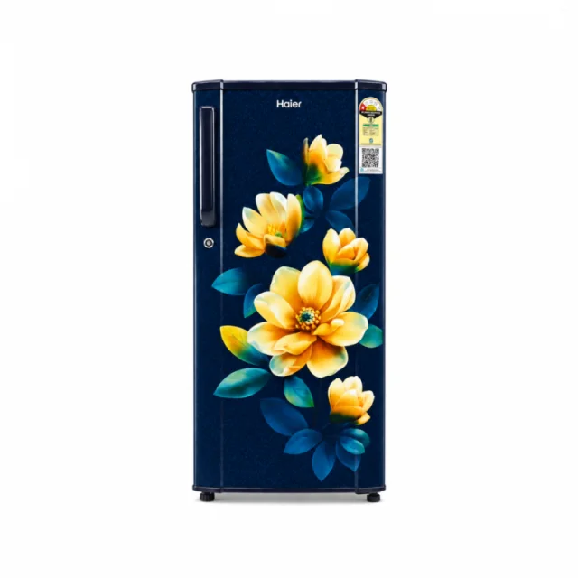 Haier 185 L 1 Star Single Door Direct Cool Refrigerator with DEFT, Stabilizer Free Operation & Toughened Glass Shelves HRD-2051SMFA-P
