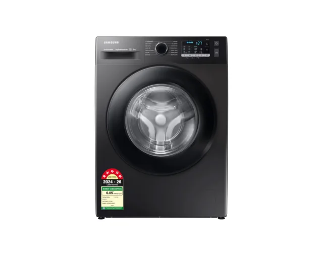 Samsung 8.0 kg Front Load Washing Machine with EcoBubble, Hygiene Steam & DIT Motor, Black Caviar (WW80TA046AB)