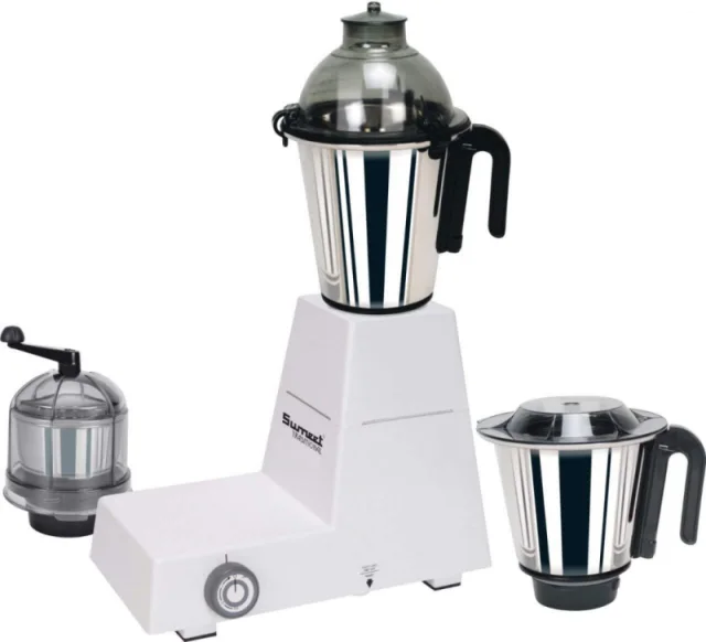 Sumeet Traditional Domestic DXE 750W Mixer Grinder with 3 Stainless Steel Jars, Copper Motor & Multi-Function Blades