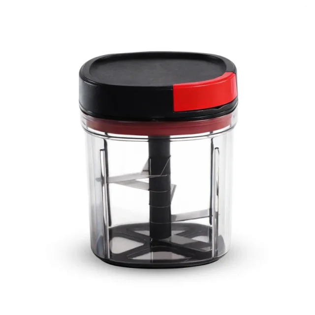 Wonderchef Glory 900ml 6-Blade String Chopper, Stainless Steel Blades, Anti-Slip Silicone Base & Airtight Lid