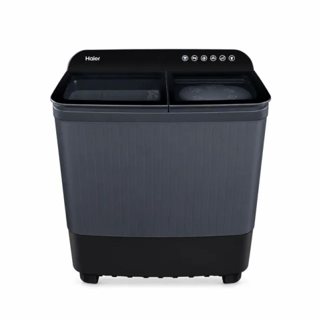 Haier 8.5 Kg 5 Star Semi-Automatic Top Load Washing Machine with Anti-Bacterial Vortex Pulsator, Magic Filter & Oxyi Dry Technology HTW85-186BBK