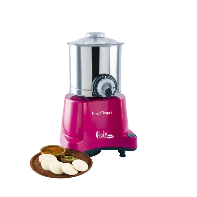 SmartFingers 1.25 L Comfort Plus Mini 110V Wet Grinder for USA, 120W Motor, Hands-Free Batter Dispenser