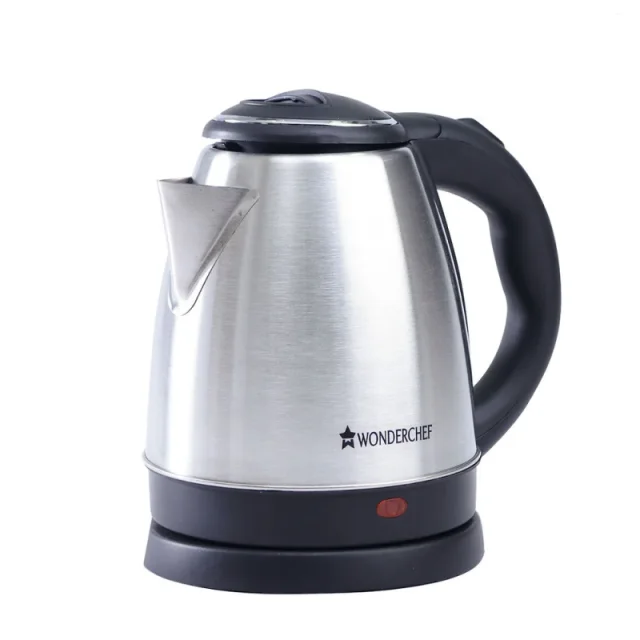 Wonderchef Crescent 1.5L 1350W Electric Kettle, Stainless Steel Body, Thermostat, Safety Locking Lid & Auto Shut-Off