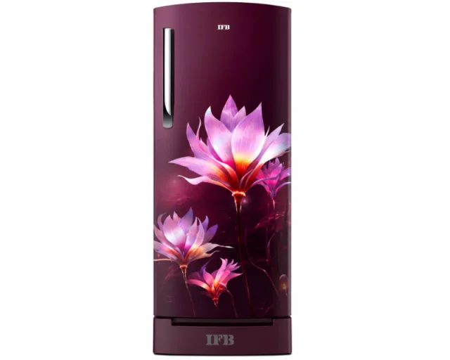 IFB 197 Litres 5 Star Direct Cool Refrigerator with Flower Pattern and Inverter Compressor (IFBDC-2235IRPD, Paradise Dream Red with Black Pedestal)