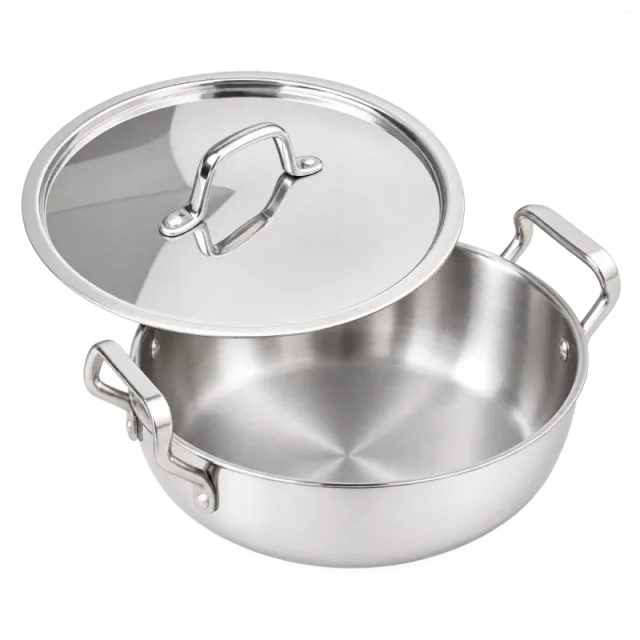 The Indus Valley 24cm Uruli Tri-Ply Stainless Steel, SS Lid KC-TP-UR-003