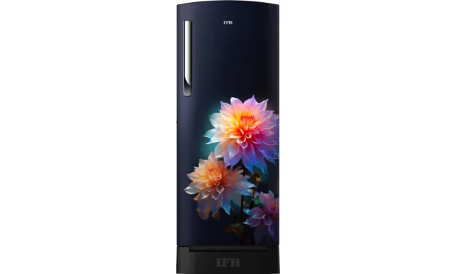 IFB 206 Litres 4 Star Direct Cool Refrigerator with Flower Pattern and Inverter Compressor (IFBDC-2324IBND, Divine Bliss Blue with Black Pedestal)