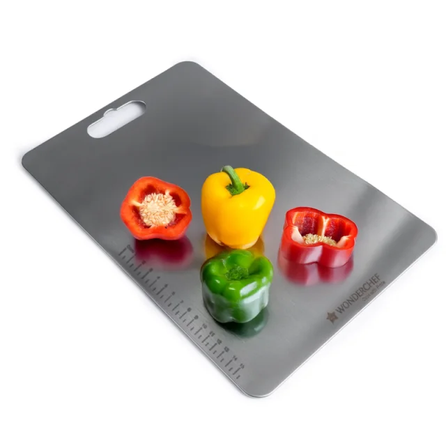 Wonderchef Ambrosia Vegetable Chopping Board 16 × 10 Inches, 6mm Thick, Crack-Resistant & Unbreakable, White