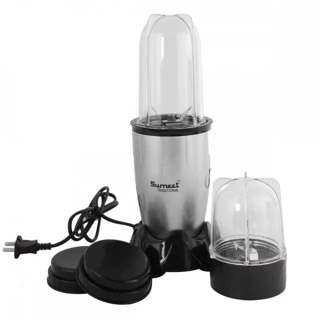 Sumeet Traditional Quick Blend Black 500W Mixer Grinder with 2 Unbreakable Jars, Copper Motor & 2-Speed Operation