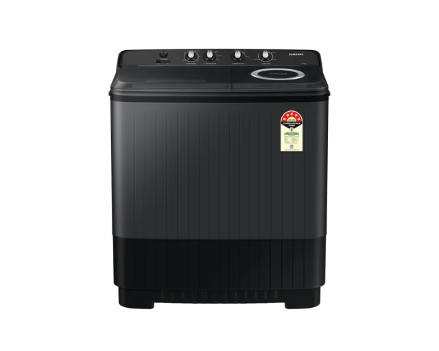 Samsung 9.5 kg Semi Automatic Washing Machine with Hexa Storm Pulsator, Dark Gray with Ebony Black Base (WT95A4260GD)