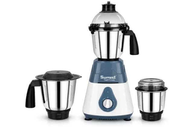 Sumeet Traditional Amaze 750W Mixer Grinder with 3 Stainless Steel Jars, Copper Motor & Multi-Function Blades