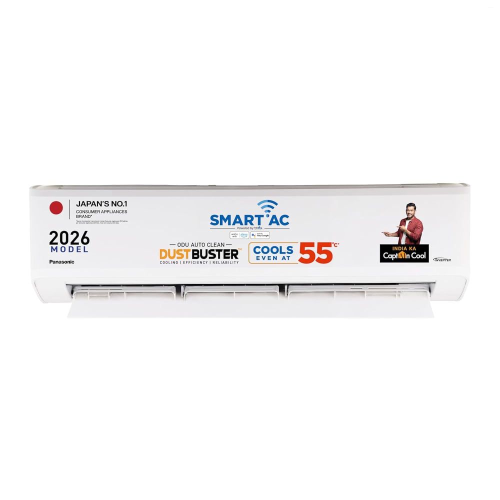 Panasonic 2.0 Ton 4 Star New Star rated Premium WiFi Inverter Smart Split AC (DustBuster Tech,Matter Enabled,AI,Higher Airflow, Copper Cond., 8in1 Convertible,4-Way,PM0.1 Filter,CS/CU-NU24BKY4W,White)