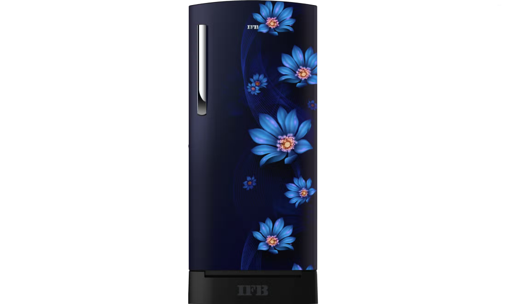 IFB Metal-Cool 187 L 2 Star Direct Cool Refrigerator, Flower Pattern, WILD FLOWER BLUE + BLACK PED, Fixed Speed Compressor 2025