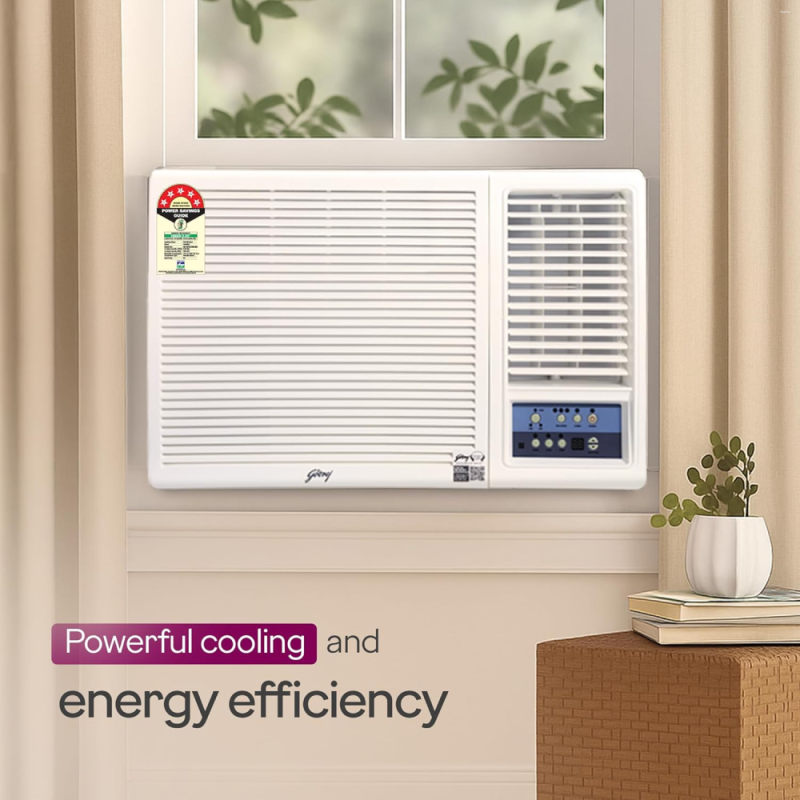 Godrej 1.5 Ton 5 Star Inverter Window AC | 100% Copper Condenser | Turbo Mode | i-sense Technology | 5 Years Warranty (WIC 18F5TG WA, 2026 Model - New BEE Star Rated) White