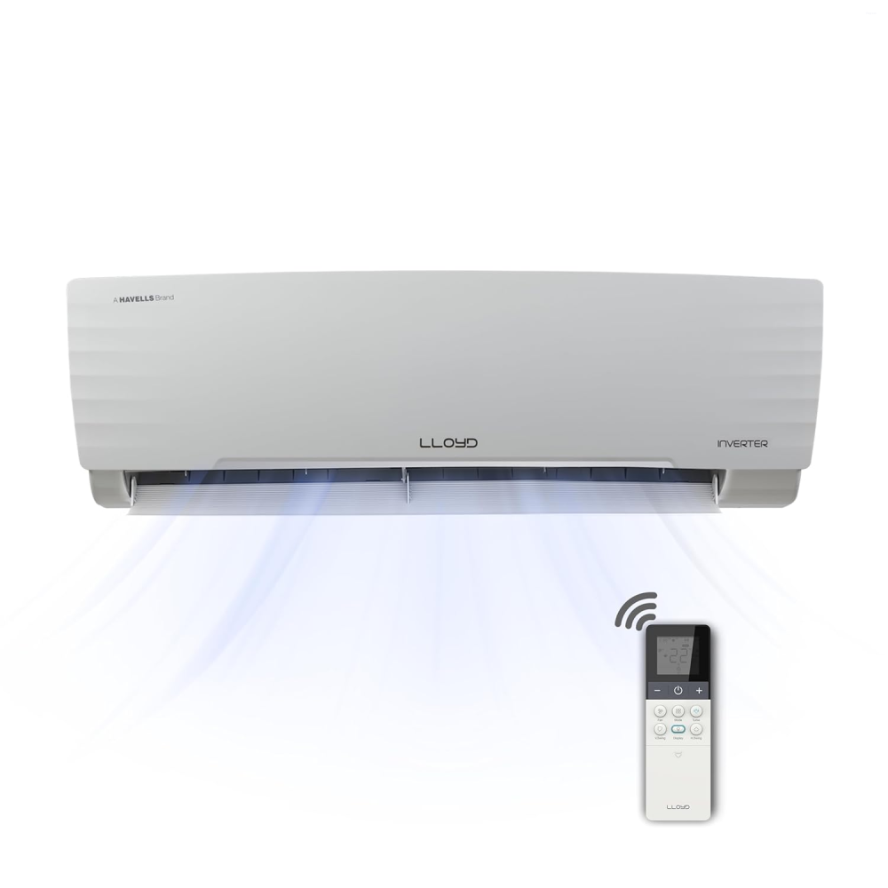 Lloyd 1.5 Ton 5 Star Inverter Split AC, 2026 New Star Rated (6 in 1 Convertible, Cools Up To 54°C, DG Mode, Ice Clean, Smart 4 Way Swing, Turbo Cool, Installation Check, White, GLS18I5AGGGW)