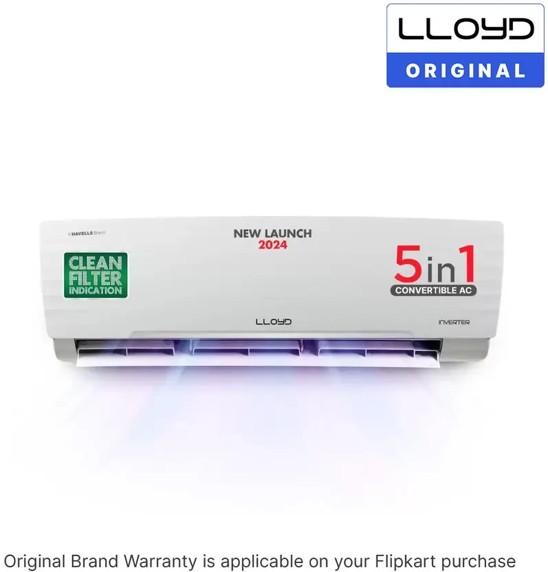 Lloyd 1.5 Ton 3 Star Split Inverter AC - White  (GLS18I3FWBEW, Copper Condenser)