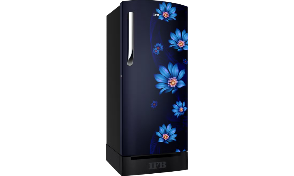 IFB Metal-Cool 187 L 2 Star Direct Cool Refrigerator, Flower Pattern, WILD FLOWER BLUE + BLACK PED, Fixed Speed Compressor 2025