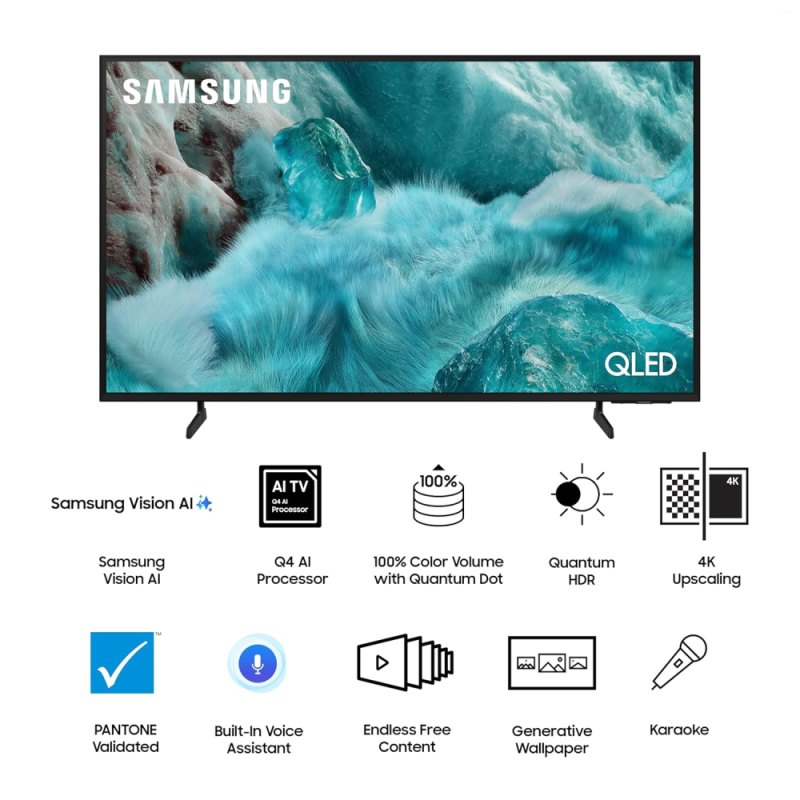 SAMSUNG Q7F 140 cm (55 inch) 4K Ultra HD QLED Smart Tizen TV with Alexa & Google Assistant