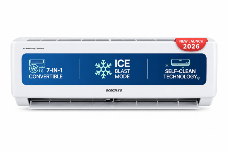 Acerpure 2026 Model 1.5 Ton 3 Star Split Inverter Chill Neo Energy Efficient 7-in-1 Convertible Cools at 58�C Ice Blast 4 Ways swing Self Cleaning Technology AC