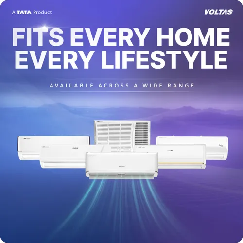 Voltas Split Air Conditioner, 1.5 Ton, 3 Star - 183INV Vertis Zenith Gold