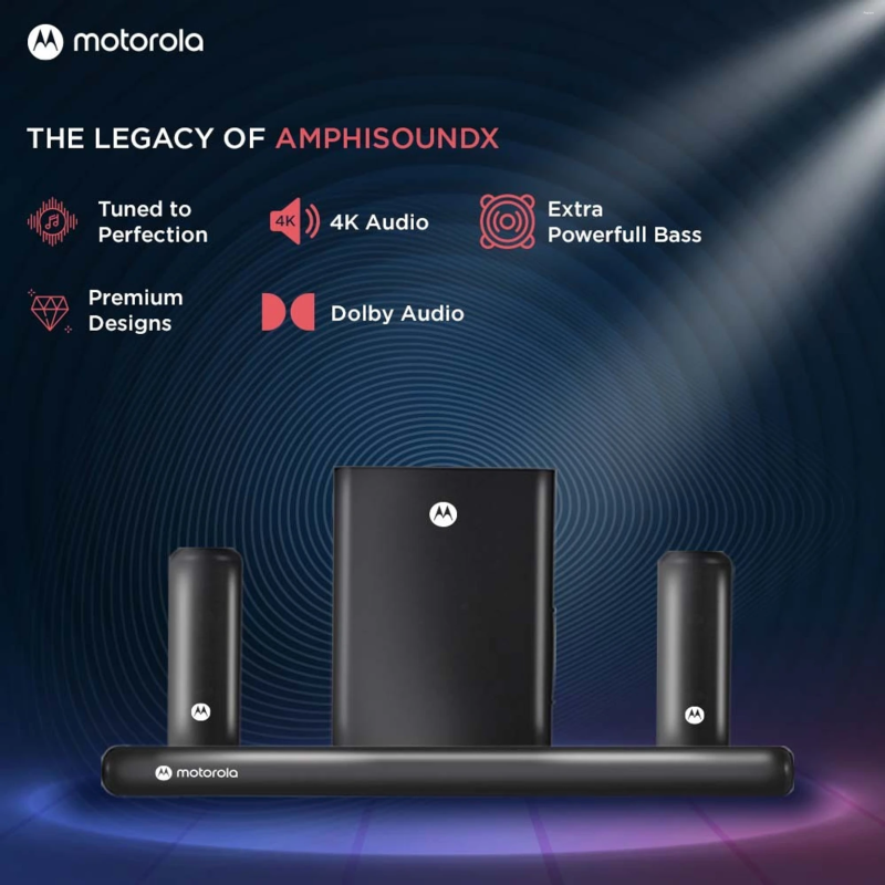 MOTOROLA AmphisoundX Vibe Dolby Digital 500 W Bluetooth Soundbar (Black, 5.1 Channel)