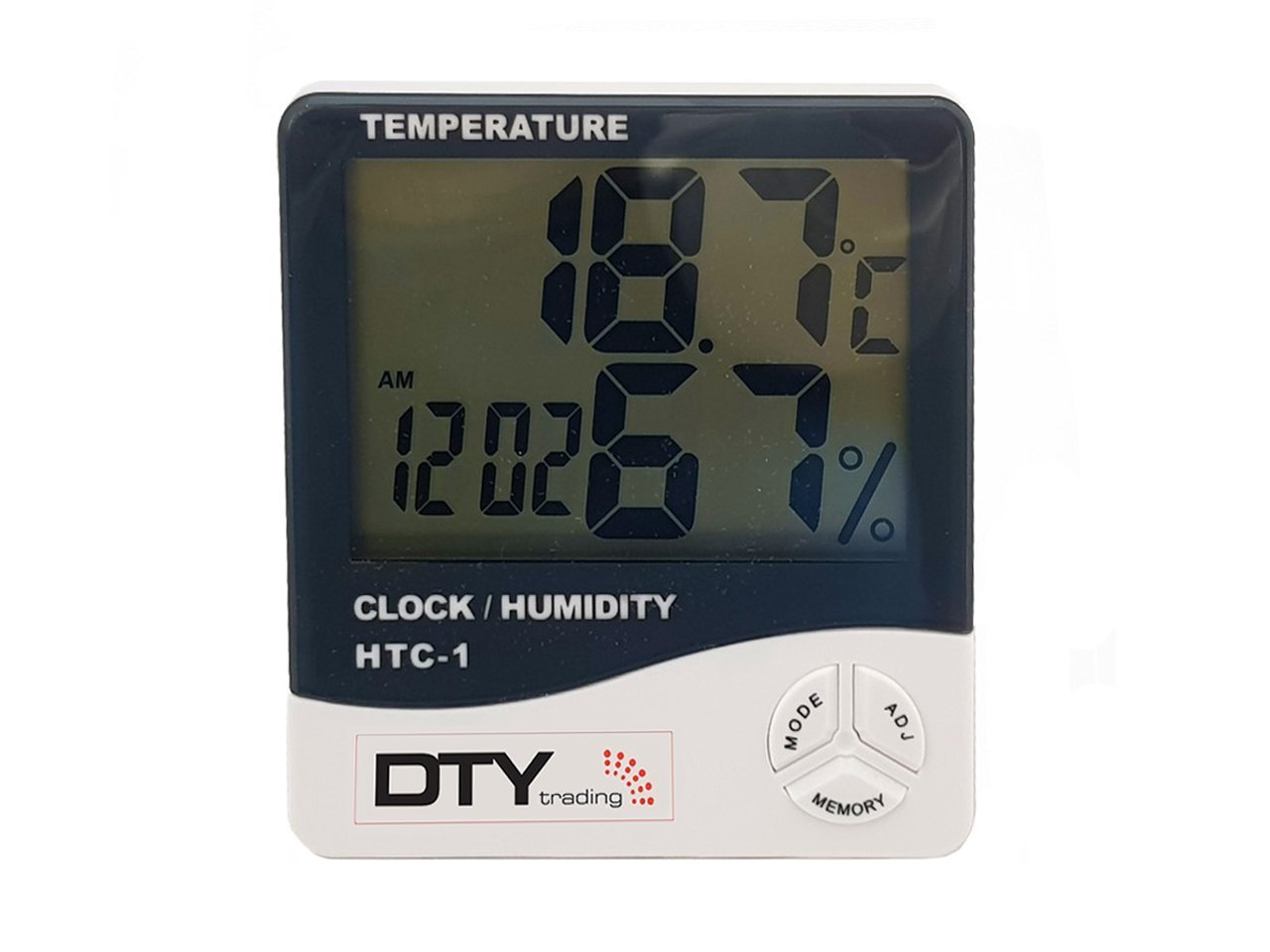 20	HTC Digital Hygrometer Thermometer Humidity Meter with clock Big LCD Display HTC-1 by Supreme Traders Supertronics1989	90