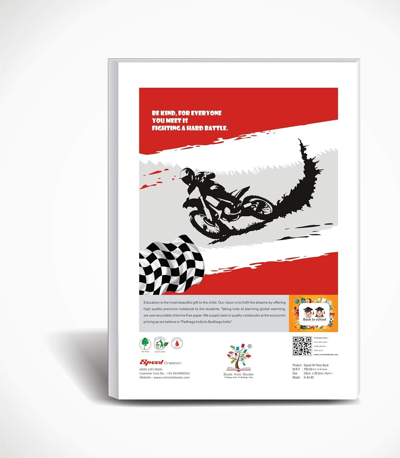 Rush Note Books Rough Notebook A4 Register - Ruled 60 GSM 360 Pages (29 x 21 cm) (Pack of 1)