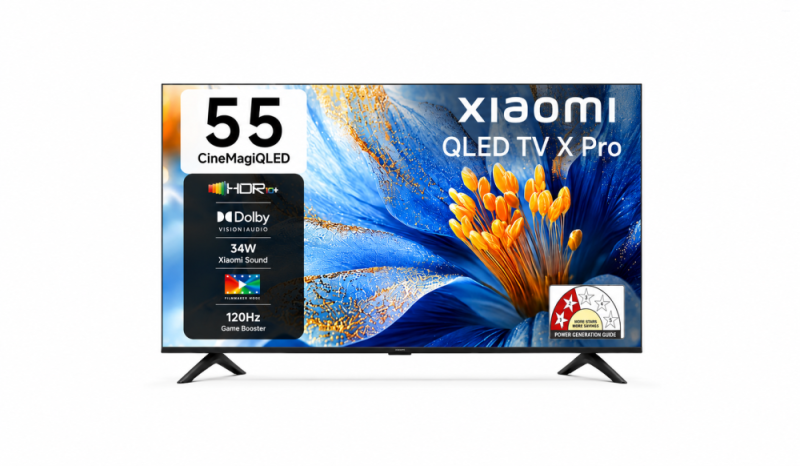 Xiaomi X Pro CineMagiQLED 55" 4K Smart Google QLED TV, Dolby Vision, HDR10+, 120Hz Game Booster, 34W Dolby Audio (L55MB-APIN)