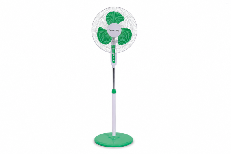 Nouvetta 16" Farrata Stand Fan with High Speed for Cooling, White + Green