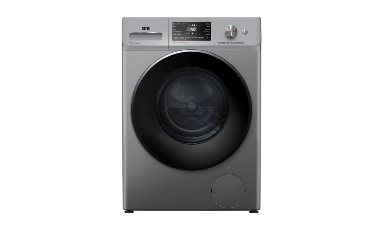 IFB 6.5 Kg 5 Star Front Load Washing Machine 2X Power Steam (SENORITA VXS 6510, White & Black, In-built Heater, 4 years Comprehensive Warranty), Free 1 Year Extended warranty