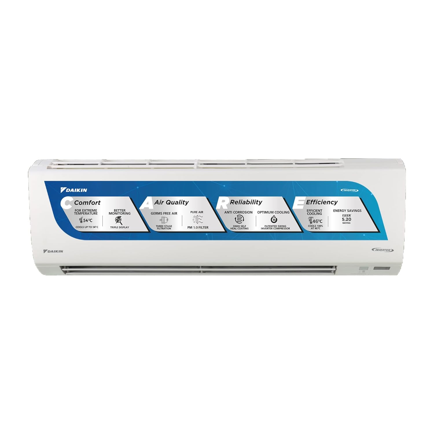 Daikin 2025 Model 1.5 Ton 5 Star Split Inverter AC (ATKM50UV16VA+RKM50UV16VA, White)