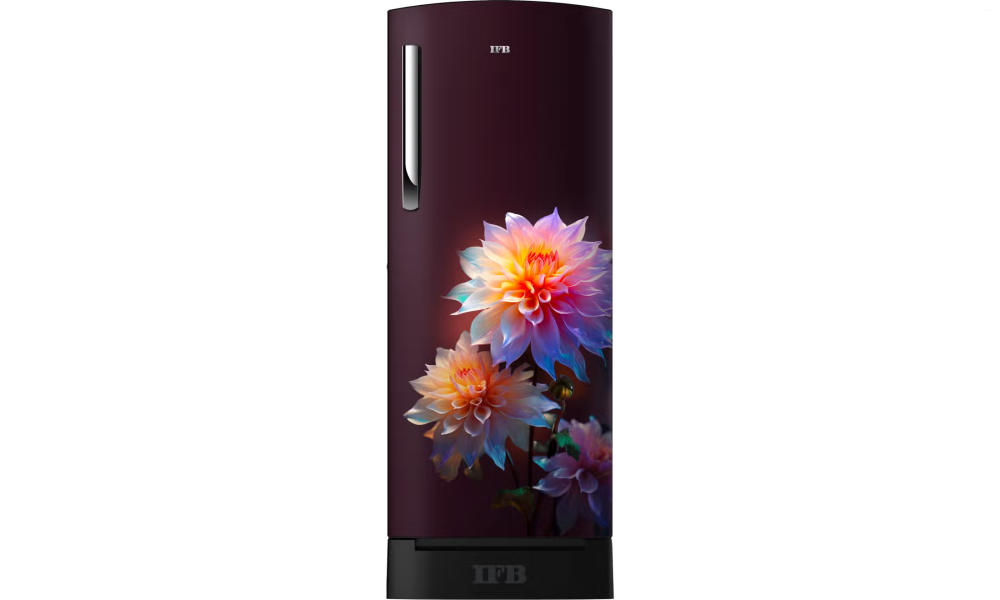 IFB Advance-Cool 206 L 4 Star Direct Cool Refrigerator, Flower Pattern, DIVINE BLISS RED + BLACK PED, Inverter Compressor 2025