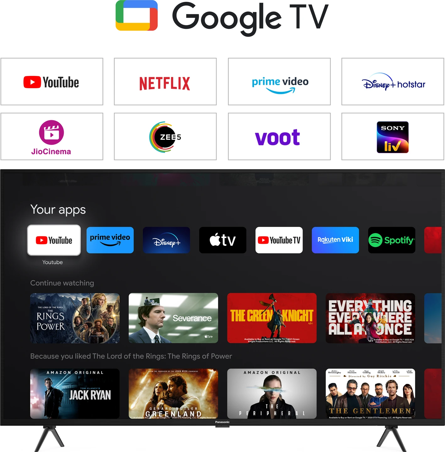 Panasonic  55 inches 139cm 4K Ultra HD Smart LED Google TV TH-55MX740DX (Black, 4K Color Engine, HDR 10, Dolby Digital, Chromecast Built-In)